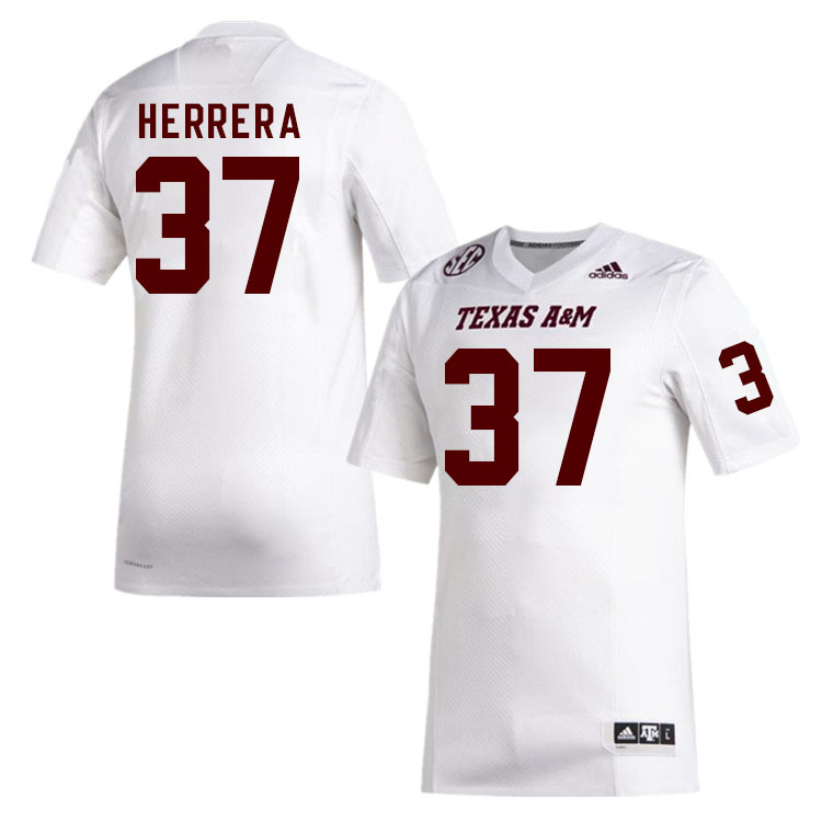 Men #37 Aidan Herrera Texas A&M Aggies College Football Jerseys Stitched Sale-White